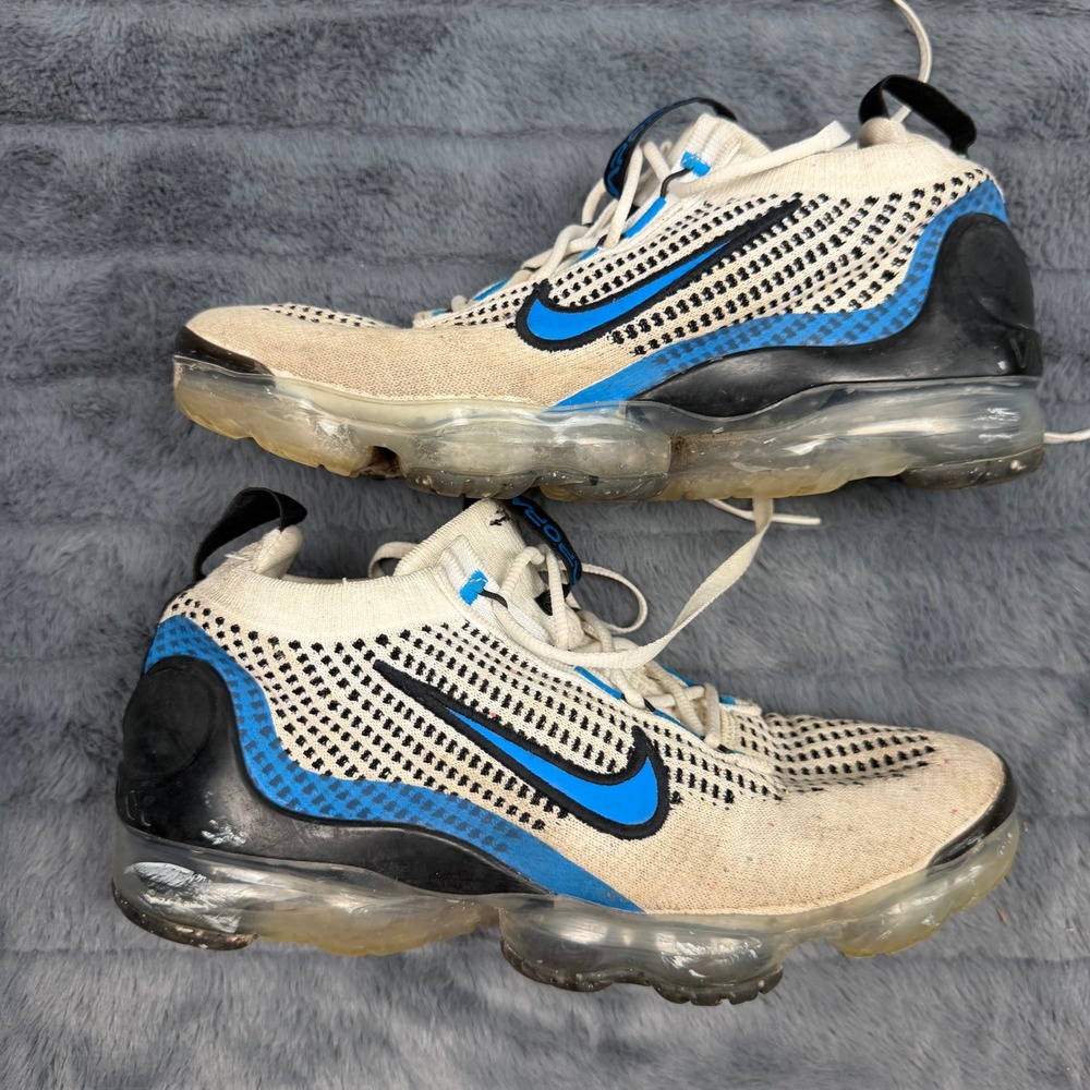 Nike Air VaporMax 2021 Flyknit Kids Shoes Oatmeal Blue DB1550-101 Size 5.5Y